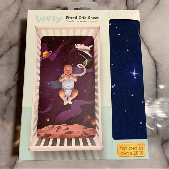 Luvsy Printed Crib Sheets "Space Baby" - Picture 3 of 7